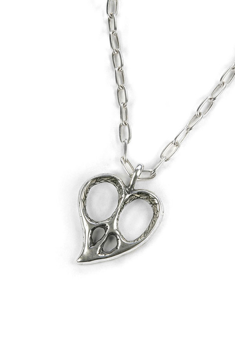 Silver Necklace-Pendant - Peace of Heart - 1 1/8" T
