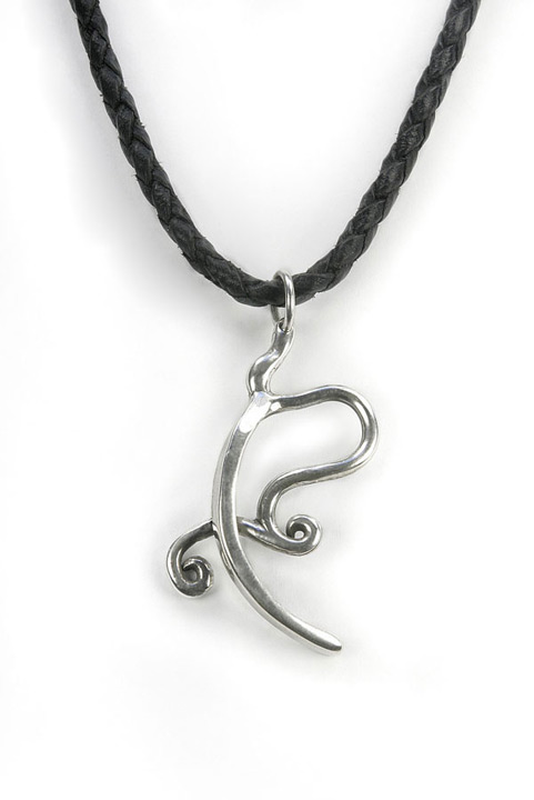 Gaia - silver necklace-pendant - 1 7/8" T