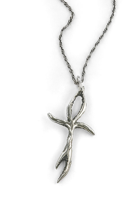 Ankh Necklace - silver necklace-pendant - 2" T